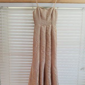 Adrianna Papell Boutique, mermaid flare Gown in shimmery golden beige hue - Sz 4